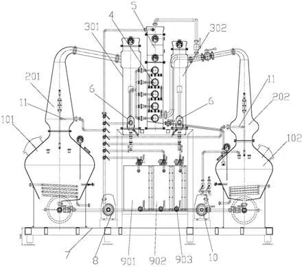 Método de producción de destilador de una sola columna de doble caldera