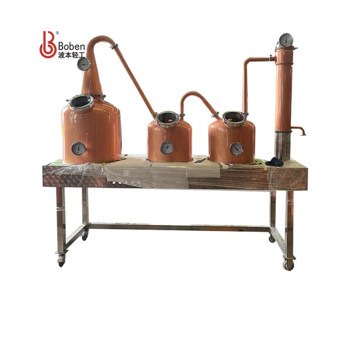 Alambiques de cobre para ron de doble retorta de 100 litros